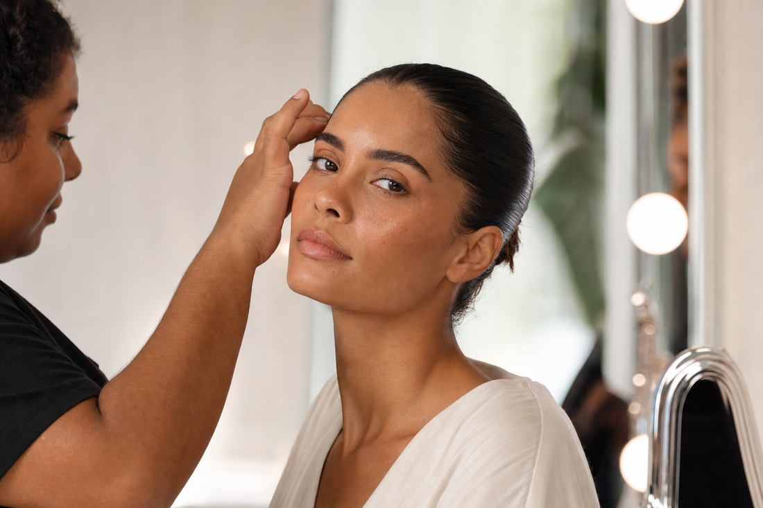 Imagem editorial sobre Quer uma pele glow? Quatro itens essenciais para criar o efeito iluminado na maquiagem do dia a dia para o blog DICAS SBeauty.