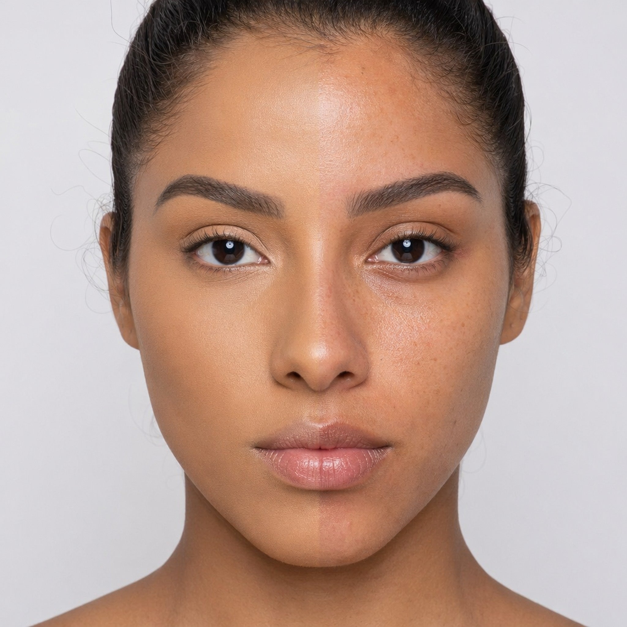 Base Altíssima bBeauty · Tom 6.75 · metade com base metade sem