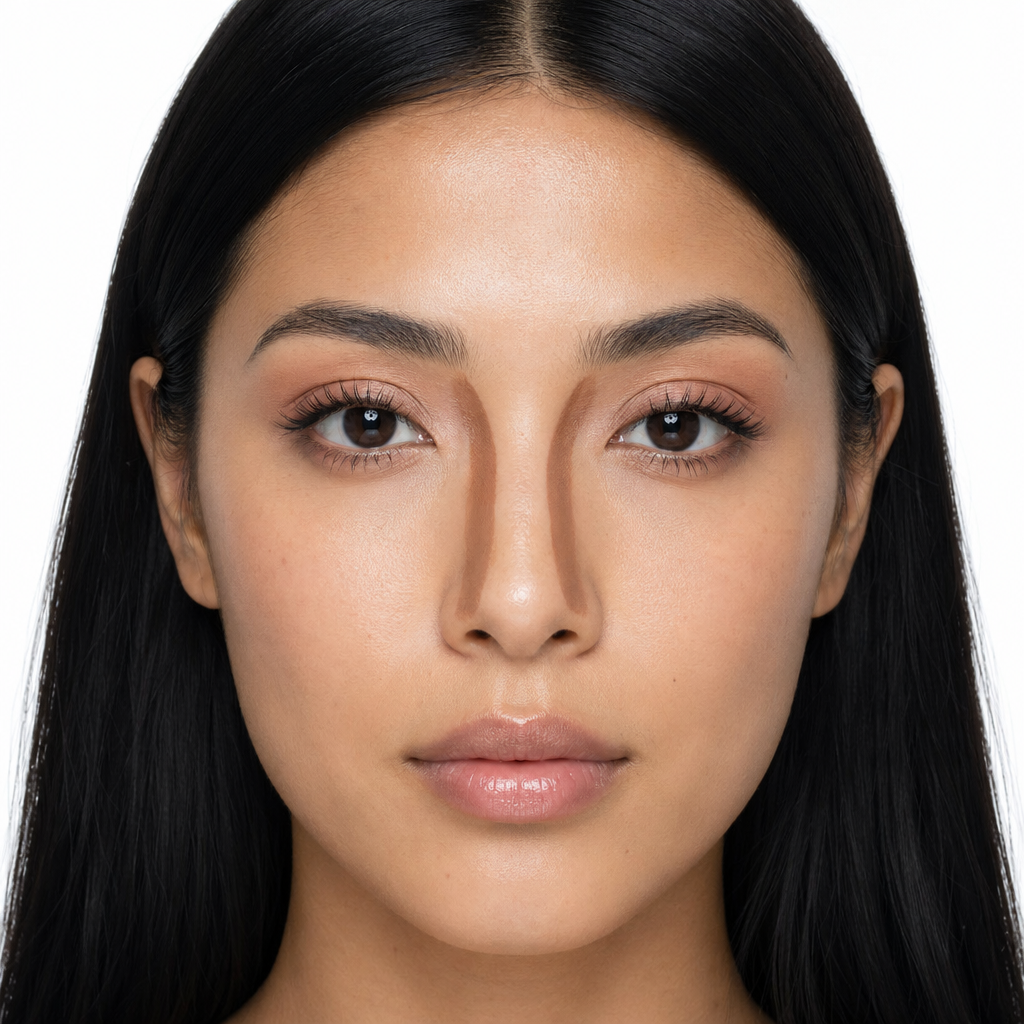 Contorno Stick bBeauty Contour · SM40 técnica nariz · faixas demarcadas asiática-BR · estilo MAC educational