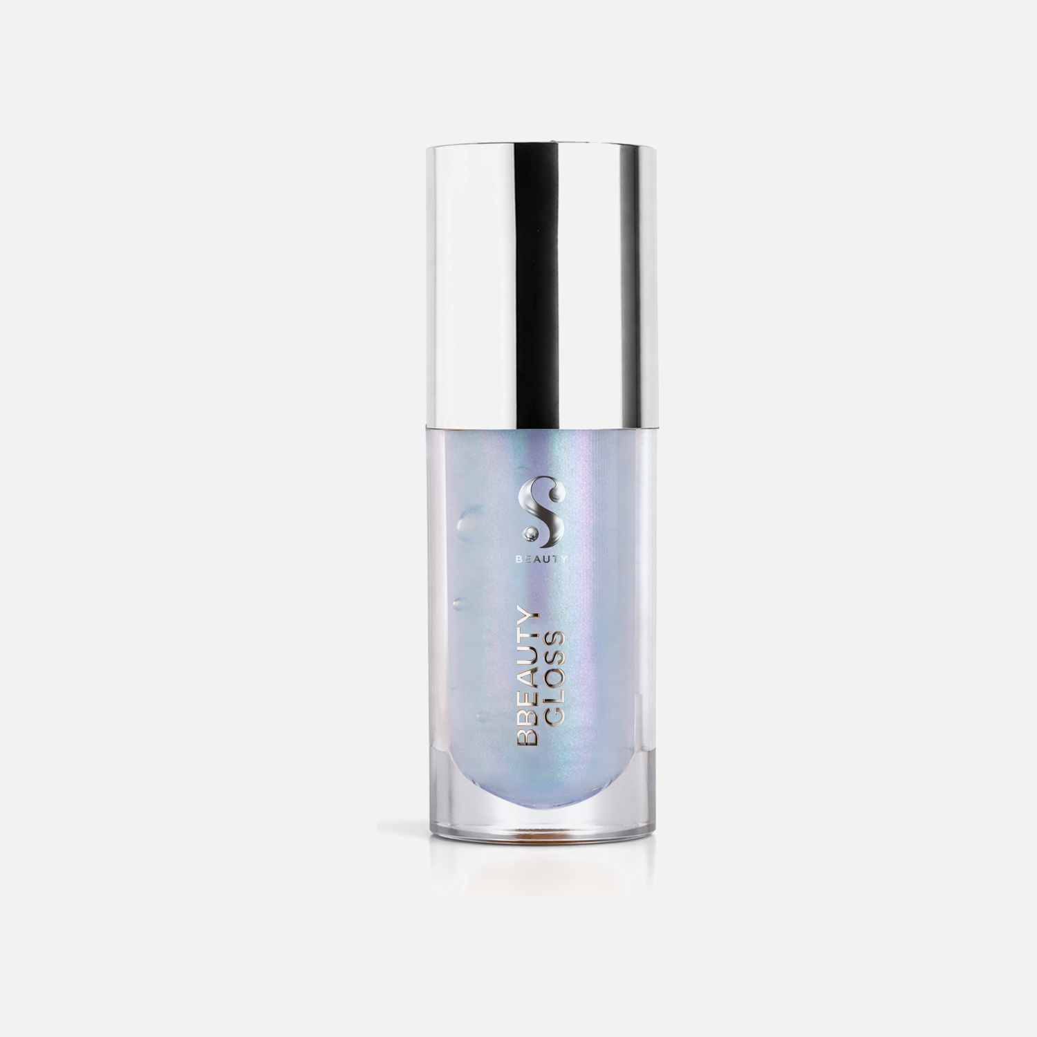 Gloss Labial Mineral bBeauty Água Marinha frasco em fundo cinza claro
