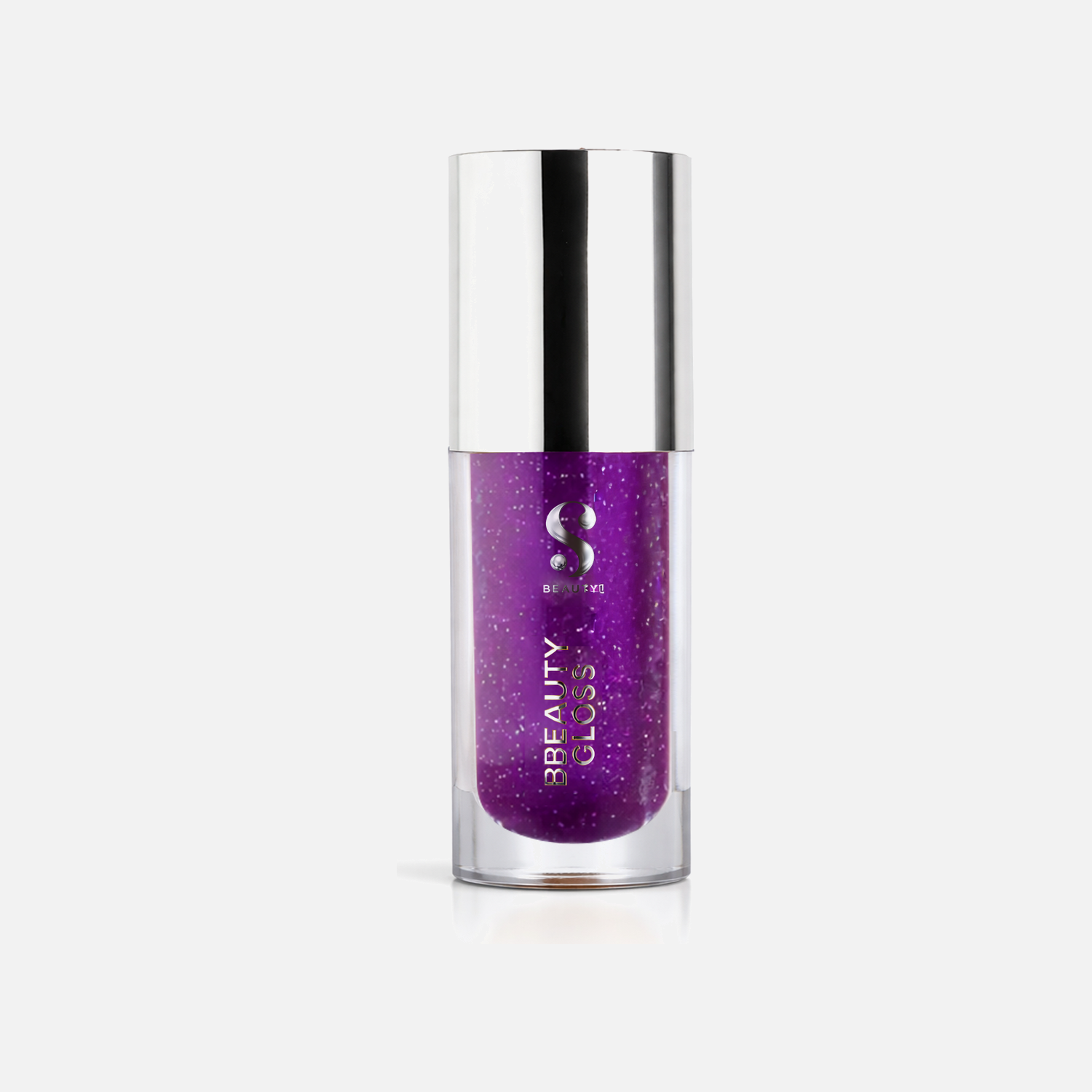 Gloss Labial Mineral bBeauty Ametista frasco em fundo cinza claro