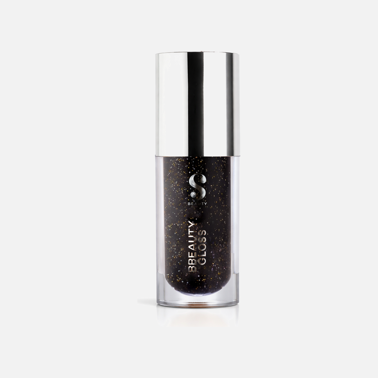 Gloss Labial Mineral bBeauty Diamante Negro frasco em fundo cinza claro
