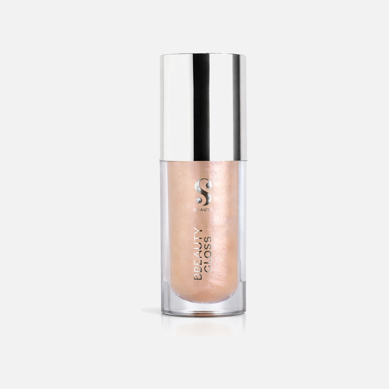 Gloss Labial Mineral bBeauty Diamante frasco em fundo cinza claro