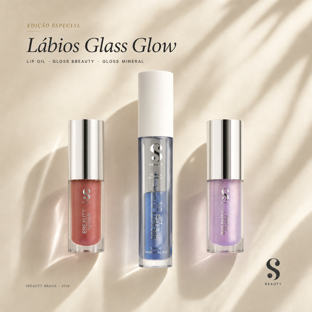 Lábios Glass Glow · capa editorial SBeauty