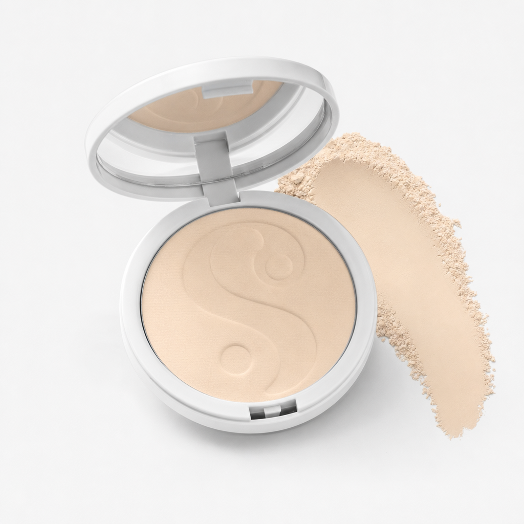 Pó Compacto bBeauty Powder · Tom 01 · pote com smear da cor