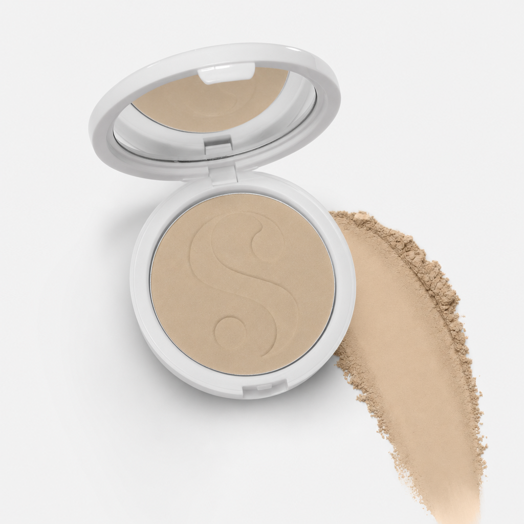 Pó Compacto bBeauty Powder · Tom 02 · pote com smear da cor