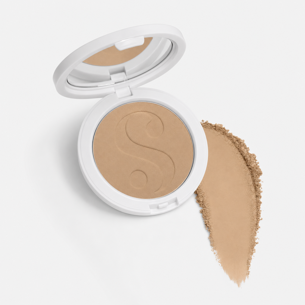Pó Compacto bBeauty Powder · Tom 03 · pote com smear da cor