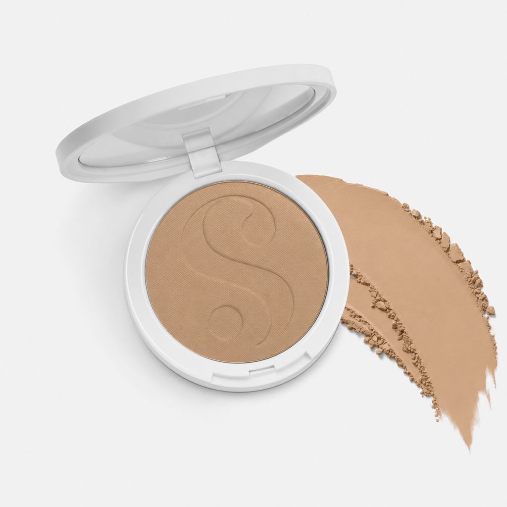 Pó Compacto bBeauty Powder · Tom 04 · pote com smear da cor