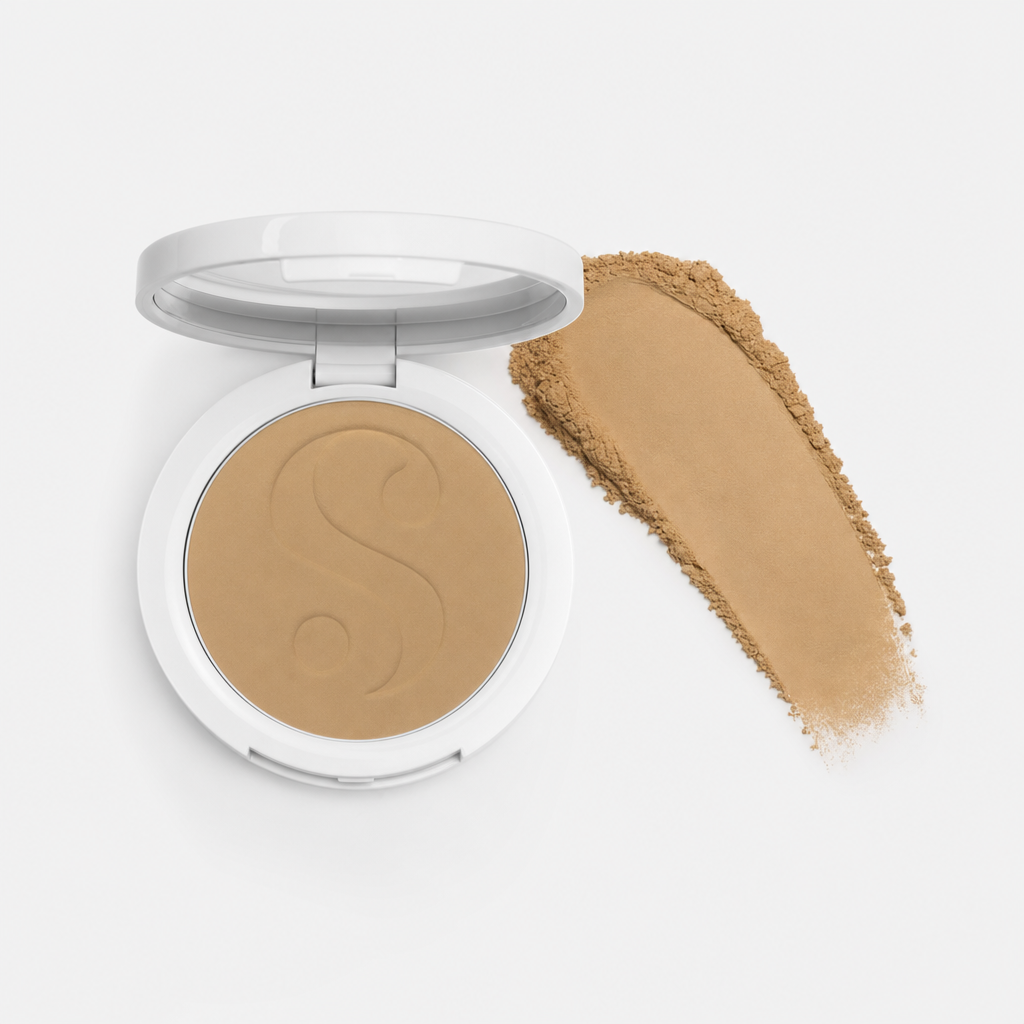 Pó Compacto bBeauty Powder · Tom 06 · pote com smear da cor
