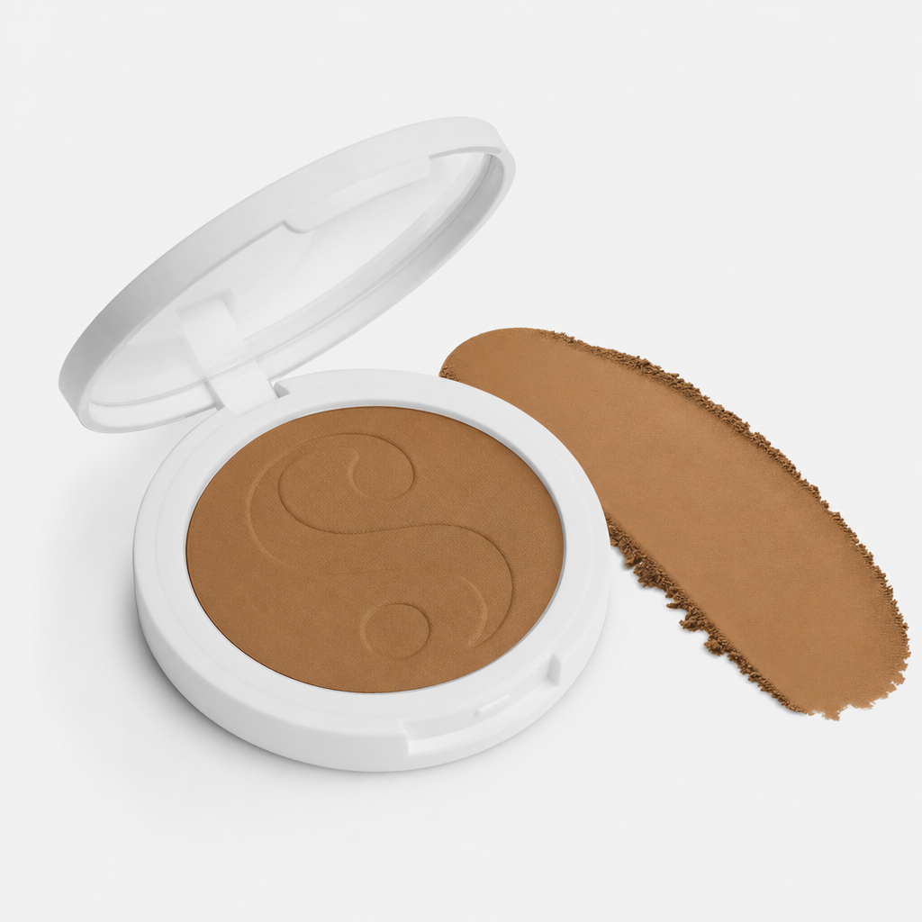 Pó Compacto bBeauty Powder · Tom 08 · pote com smear da cor