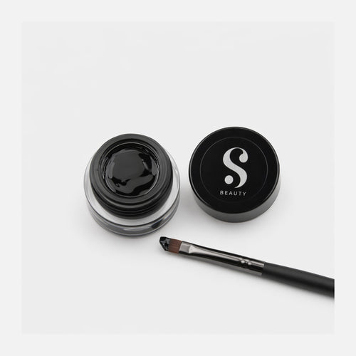 BlackLine Eyeliner Gel — pote aberto com pincel